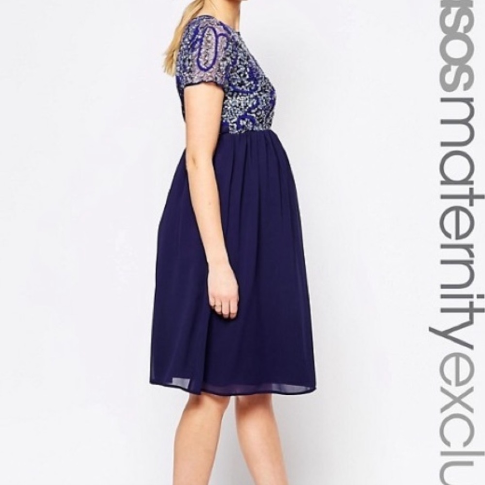 ASOS Maternity Embellished Midi Dress size 4